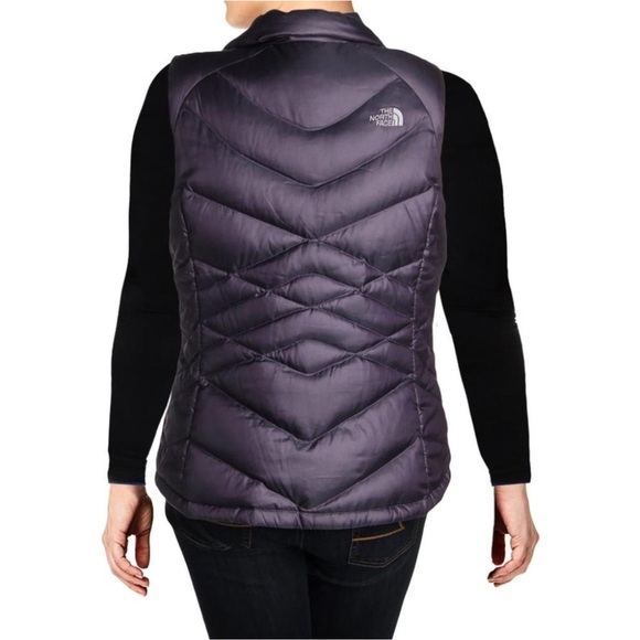 THE NORTH FACE Women Puffer Vest 550 Goose Down  Zip Up Winter Travel Purple M - Picture 10 of 11